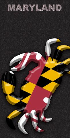 Maryland Crab Flag Themed Custom Cornhole Board Design