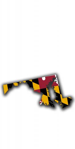 Maryland State Flag Outline (White Background) Themed Custom Cornhole Board Design