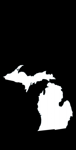 Black Michigan Themed Custom Cornhole Board Design