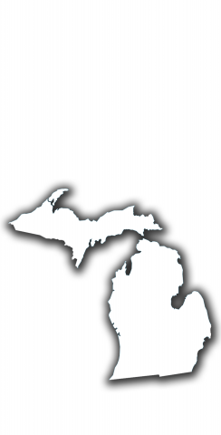 White Michigan Themed Custom Cornhole Board Design