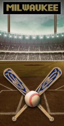 Milwaukee Baseball Themed Custom Cornhole Board Design