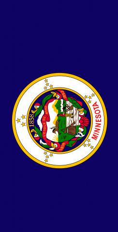 Minnesota State Flag Themed Custom Cornhole Board Design