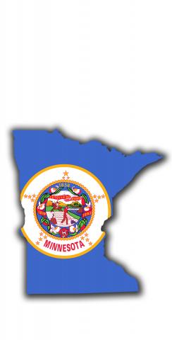 Minnesota State Flag Outline (White Background) Themed Custom Cornhole Board Design
