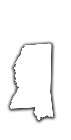 White Mississippi Themed Custom Cornhole Board Design