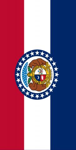Missouri State Flag Themed Custom Cornhole Board Design
