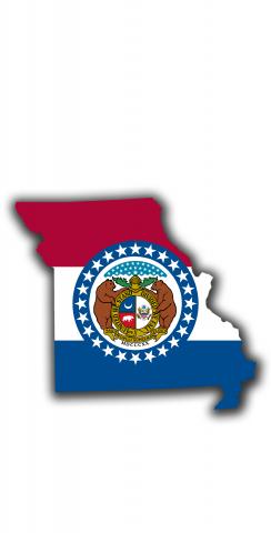 Missouri State Flag Outline (White Background) Themed Custom Cornhole Board Design