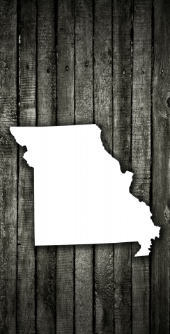Wood Slat State (Missouri) Themed Custom Cornhole Board Design