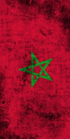 Worn National (Morocco) Flag Themed Custom Cornhole Board Design