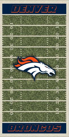 NFL Field (Denver Broncos) Themed Custom Cornhole Board Design