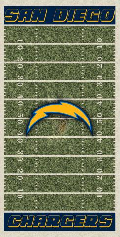 NFL Field (San Diego Chargers) Themed Custom Cornhole Board Design