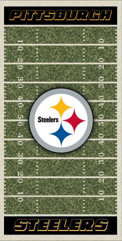 NFL Field (Pittsburgh Steelers) Themed Custom Cornhole Board Design