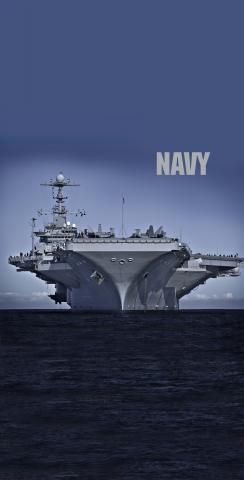 Navy Carrier on The Open Ocean Themed Custom Cornhole Board Design