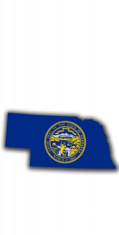 Nebraska State Flag Outline (White Background) Themed Custom Cornhole Board Design
