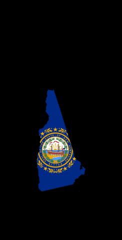New Hampshire State Flag Outline (Black Background) Themed Custom Cornhole Board Design