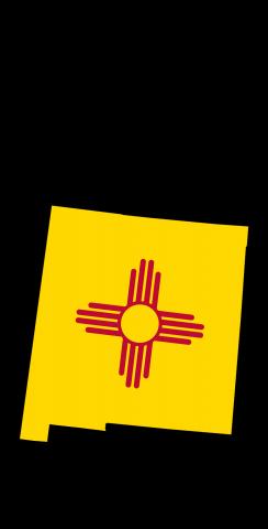 New Mexico State Flag Outline (Black Background) Themed Custom Cornhole Board Design