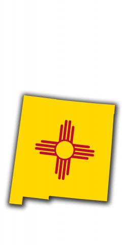 New Mexico State Flag Outline (White Background) Themed Custom Cornhole Board Design