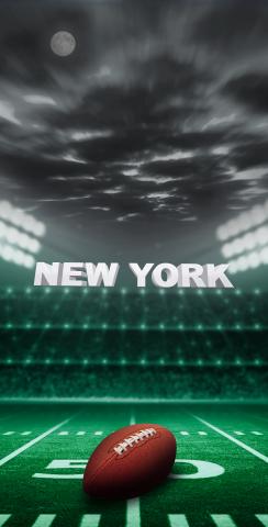 New York 2 Football Themed Custom Cornhole Board Design
