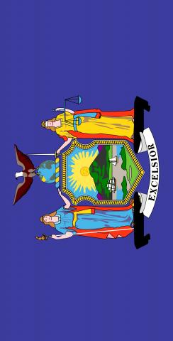 New York State Flag Themed Custom Cornhole Board Design