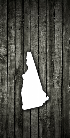 Wood Slat State (New Hampshire) Themed Custom Cornhole Board Design