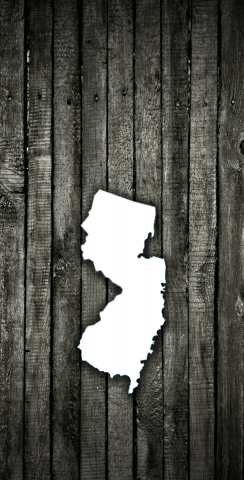 Wood Slat State (New Jersey) Themed Custom Cornhole Board Design