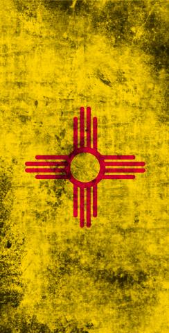 Worn State (New Mexico) Flag Themed Custom Cornhole Board Design