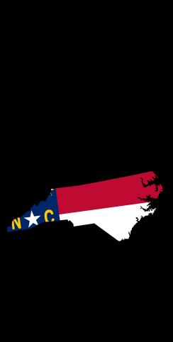 North Carolina State Flag Outline (Black Background) Themed Custom Cornhole Board Design