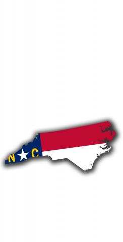 North Carolina State Flag Outline (White Background) Themed Custom Cornhole Board Design