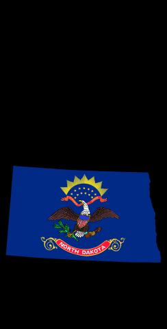 North Dakota State Flag Outline (Black Background)  Themed Custom Cornhole Board Design