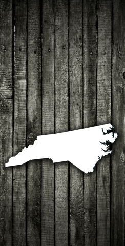 Wood Slat State (North Carolina) Themed Custom Cornhole Board Design