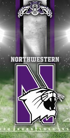 NCAA Field (Northwestern Wildcats) Themed Custom Cornhole Board Design