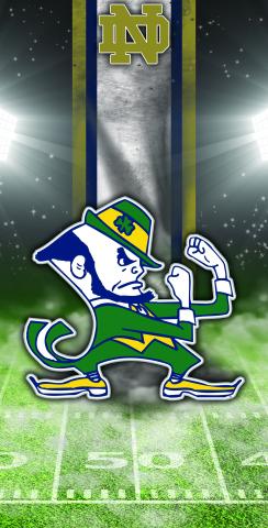 NCAA Field (Notre Dame Fighting Irish) Themed Custom Cornhole Board Design
