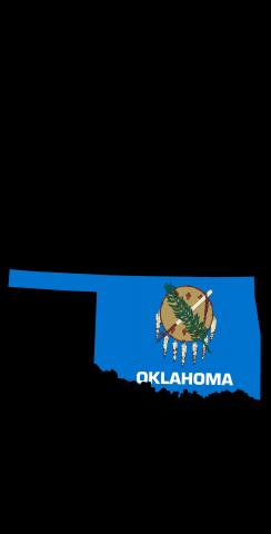 Oklahoma State Flag Outline (Black Background) Themed Custom Cornhole Board Design