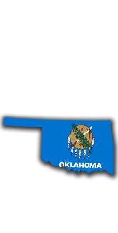 Oklahoma State Flag Outline (White Background) Themed Custom Cornhole Board Design
