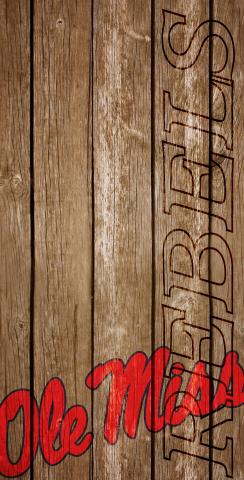 NCAA Wood Slat (Ole Miss Rebels) Themed Custom Cornhole Board Design