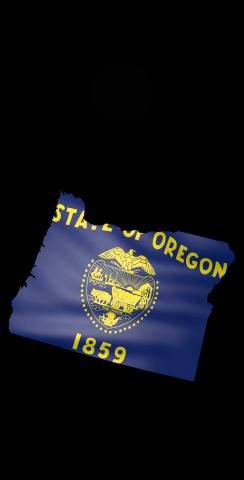 Oregon State Flag Outline (Black Background) Themed Custom Cornhole Board Design