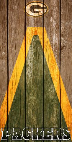 NFL Triangle (Green Bay Packers) Themed Custom Cornhole Board Design