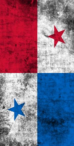 Worn National (Panama) Flag Themed Custom Cornhole Board Design