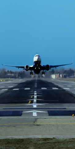 Jet Airliner taking off from Runway cornhole boards