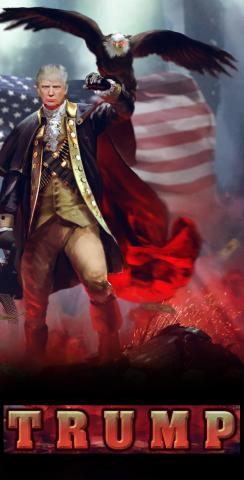 Patriotic Trump Revere Eagle Background Themed Custom Cornhole Board Design