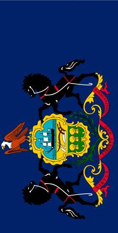 Pennsylvania State Flag Themed Custom Cornhole Board Design