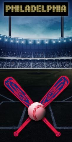 Philadelphia Baseball Themed Custom Cornhole Board Design