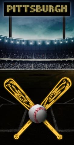  Pittsburgh Baseball Themed Custom Cornhole Board Design