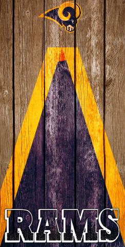 NFL Triangle (Los Angeles Rams) Themed Custom Cornhole Board Design