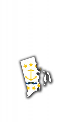 Rhode Island State Flag Outline (White Background) Themed Custom Cornhole Board Design