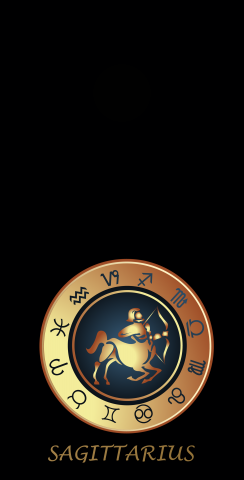 Zodiac Black (Sagittarius) Themed Custom Cornhole Board Design