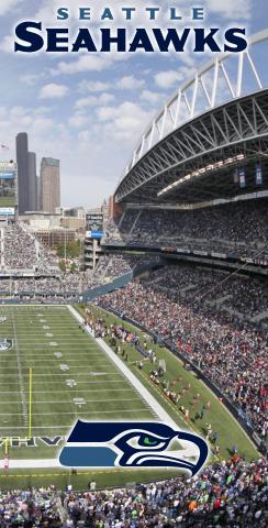 NFL Stadium (Seattle Seahawks) Themed Custom Cornhole Board Design