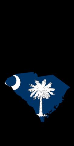 South Carolina State Flag Outline (Black Background) Themed Custom Cornhole Board Design