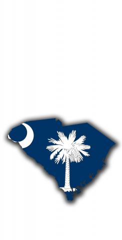 South Carolina State Flag Outline (White Background)  Themed Custom Cornhole Board Design