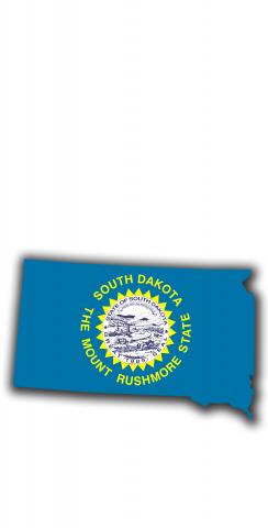 South Dakota State Flag Outline (White Background) Themed Custom Cornhole Board Design
