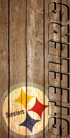 NFL Wood Slat (Pittsburgh Steelers) Themed Custom Cornhole Board Design